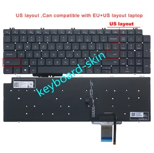 New with-Backlit no-frame US Keyboard for Dell Precision 7750 series laptop - Picture 1 of 6