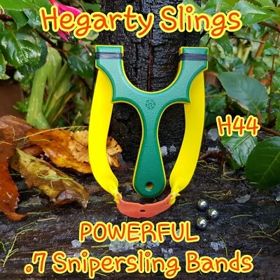 HEGARTY SLINGS H44 SNIPERSLING Catapulta/eslinda, POTENTE H44, 19 mm HDPE VERDE/AMARILLO, eslingas Hegarty