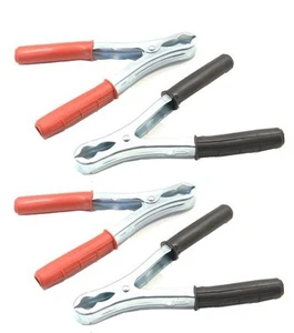 4 PINZE PER CAVI BATTERIA AUTO 160 mm  175A 2 COPPIE ROSSO E NERE MANICI ISOLATI - Foto 1 di 2