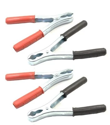 4 PINZE PER CAVI BATTERIA AUTO 160 mm 175A 2 COPPIE ROSSO E NERE MANICI ISOLATI