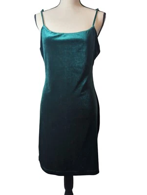 GB Womens Emerald Green Crush Velvet Dress XL Fairy Holiday Gothic Elegance Glam - Image 1 of 4