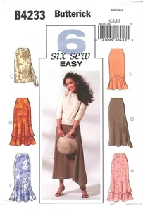 2004 Butterick B4233 Misses Skirt Six Sew Easy size 6-10 sewing pattern uncut - Picture 1 of 3