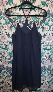 Kimchi Blue Womens Dress XS Blue Pleated Evening Strappy Flowy Mini Babydoll - Picture 1 of 9