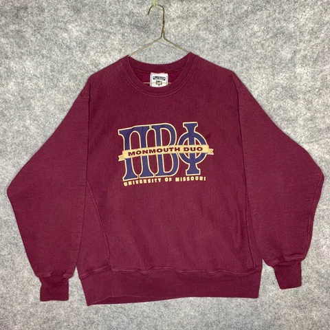 Vintage Missouri State Sweatshirt Adult XL Maroon Red Pullover Monmouth Duo 90s Cover