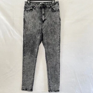 Bamboo Acid Wash High Rise Skinny Jeans Stretch Denim schwarz grau Gr. 13/14 - Bild 1 von 10