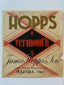 M124 ETICHETTA VERMOUTH HOPPS - JAMES HOPPS & SON - MAZARA  - LABEL - ETIQUETTE - Foto 1 di 1