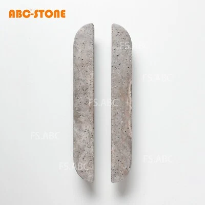 2 Pcs Natural Silver Galxay Travertine Door Handles Decorative Vintage Doorknobs - Image 1 of 4