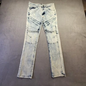 Phat Farm Moto Jeans Girls Size 14 Skinny Leg Stretch Distressed Denim - Picture 1 of 12