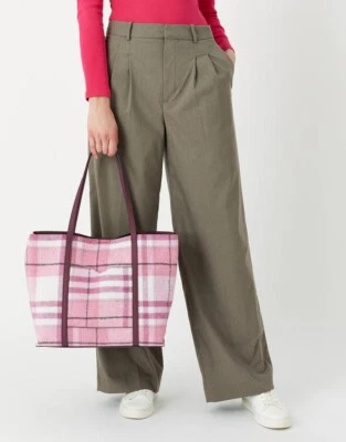 Bolso de mano grande Kensington a cuadros, accesorio, nuevo con etiquetas, bolso de mano para mujer, rosa Foto 1 de 3