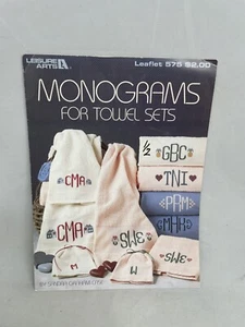 Monograms Towel Sets Cross Stitch Patterns Leisure Arts 575 Sandra Case Chart - Picture 1 of 2