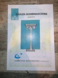 WMW BS10 Säulenbohrmaschine Bedienungsanleitung Betriebsanleitung Knorr KG - Bild 1 von 3