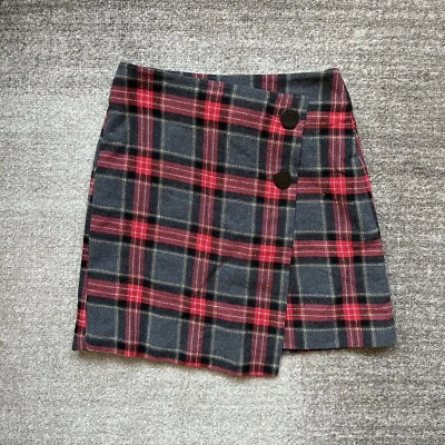 Falda plisada a cuadros con botones Foto 1 de 4