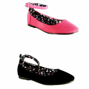 New Girls Youth Kids Comfort Casual Ballet Flat Mary Jane Slip On School Shoes - Picture 1 of 13