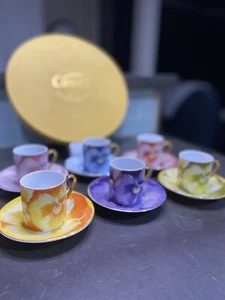 Casati Fine Porcelain Vintage Expresso Cups & Saucers New in Box Made in Germany - Picture 1 of 4