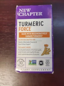 New Chapter Turmeric Force Heart & Brain Support 30 Capsules Exp. 05/2026 - Picture 1 of 4
