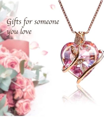  Collana Donna Cuore Argento 925 con cristalli - Immagine 1 di 4