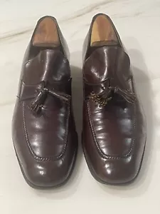 Salvatore Ferragamo Tassel Slip On Loafers Mens Sz 10 C Brown Leather EUC - Picture 1 of 7