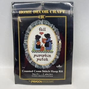 Paragon Amish Counted Cross Stitch Hoop Kit Fall Pumpkin Patch 3.5 x 5 New - Picture 1 of 7