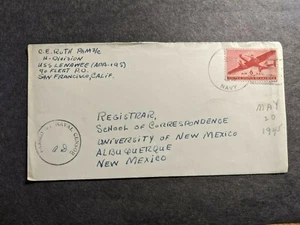 USS LENAWEE APA-195 Naval Cover 1945 Censored WWII Sailor's Mail - Picture 1 of 2