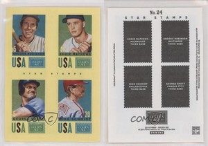 2014 Golden Age Star Stamps Brooks Robinson George Brett Eddie Mathews #24 HOF
