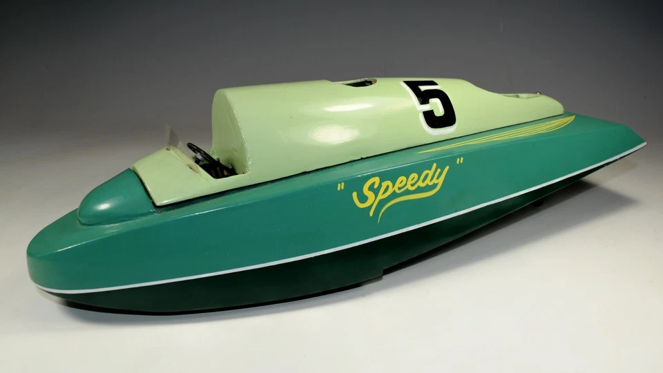 Tether Boat Streamlined Gas Powered Speed Record Japan Hand Made 1950 - Image 1 of 4