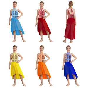 Kids Girls Dress Hem Rompers Tulle Leotard Party Dancewear Sleeveless Dresses - Bild 1 von 39