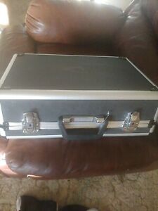 BLACK Aluminum Hard Cases Briefcase Portable Tool Box LOCK AND KEYS Dividers