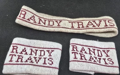 Vtg Country Music Randy Travis Sweat Headband & Wristbands Souvenir Memorabilia - Image 1 of 4