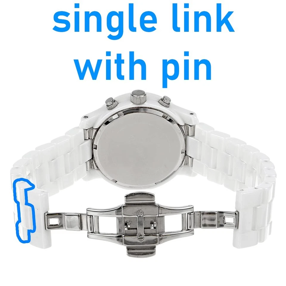 Ceramic Watch Band Links Parts - white Michael Kors MK5188 MK5161 MK5237 MK5269 - Image 1 of 1