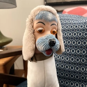 Vintage Rubber Face Plush Poodle Dog 12” Gund Rushton Super Rare White Pink Cute - Picture 1 of 16