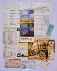 Vintage Ephemera Reisen Sammelalbum Menge 9 mit einer Karte, Pläne, Tarife, Chits - Bild 1 von 12
