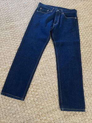 NEW Levi's 505 Jeans Mens 35x32 Blue Straight Leg Denim Dark Wash - Image 1 of 4