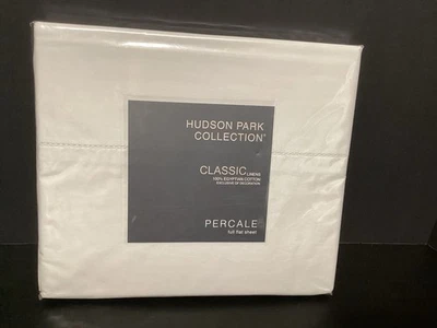 Hudson Park Collection White 100% Egyptian Cotton Queen Flat Sheet New - Image 1 of 2