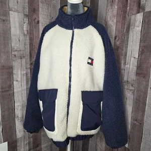 Tommy Jeans Hillfiger Sherpa Reversible Azul Blanco Esquí Primaloft Abrigo Hombre’s 2XL - Imagen 1 de 9
