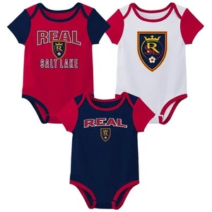 MLS Real Salt Lake Infant Boys 3Pk Bodysuit in Red, White, Blue, 12 Months - Picture 1 of 1