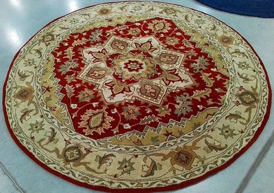 RED / BEIGE 7'-0" x 7'-0" Back Stain Rug, Reduced Price 1172779253 ROY700Q-7R - Image 1 of 4