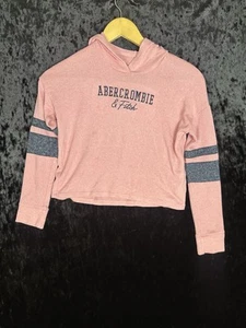 Abercrombie Fitch Kids Hoodie Girls 7/8 Pink Knit Lightweight Casual - Picture 1 of 8
