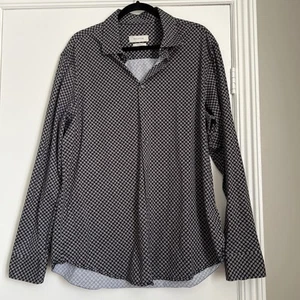 BUGATCHI Sz XL Men's Long Sleeve Button Down Gray 8-way Stretch EXCELLENT - Picture 1 of 7