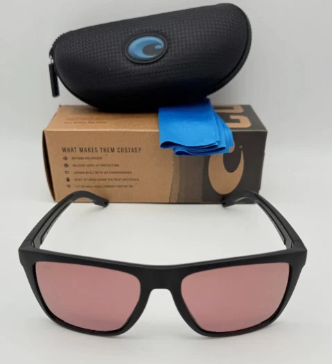 NUEVO Gafas de sol polarizadas Costa Del Mar MAINSAIL XL negro mate/rosa 580P Foto 1 de 1