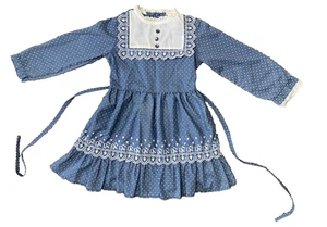 Vintage Sears Dress Girls Size 5 90s Prairie Cottage Core Church Party Polka Dot - Picture 1 of 9