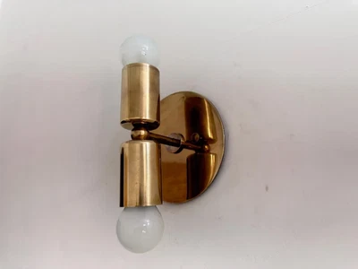 Aplique de pared de mediados de siglo de 1940 luz Stilnovo accesorio de pared de latón Navidad G Foto 1 de 4