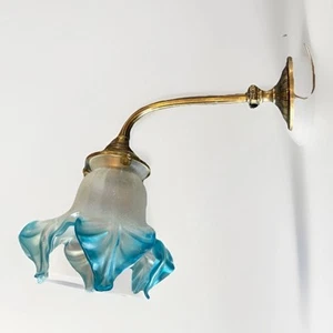 French Sconces Vintage  Gilt Brass and Glass Light Lamp Wall. Victorian. - Picture 1 of 8