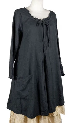 Vestido / túnica Les Ours, "Adalie", L, lino negro, usado en excelente estado Foto 1 de 3