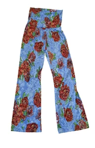 Honey & Lace Pacific Palazzo floral Blue, Red Pants Women's Pull On Size XS - Imagen 1 de 4