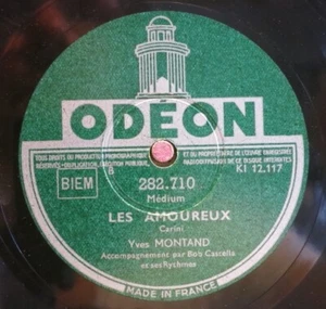 Yves Montand 78 RPM / Les Amoureux & Cartes Postales (45-0323-JA) - Imagen 1 de 2