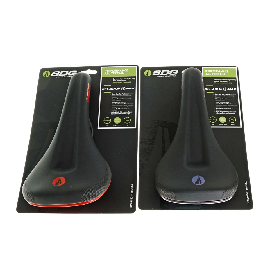 Sillín de bicicleta SDG BEL-AIR V3 MAX 260 x 140 mm negro/combustible o rojo Foto 1 de 4