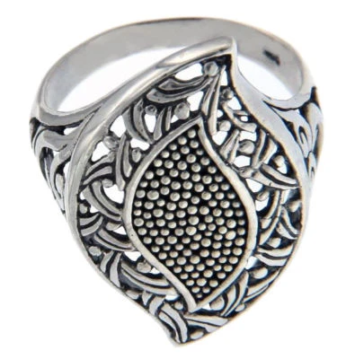 925 Sterling Silver Bali Studded Die Cut Cluster Ring Size 9 » R17 - Image 1 of 2