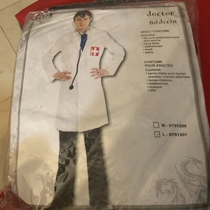 PMG Doctor Costume Adult White Lab Coat Halloween Dress Large - Picture 1 of 10