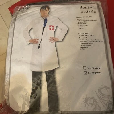 PMG Doctor Costume Adult White Lab Coat Halloween  Dress Large - Image 1 of 4