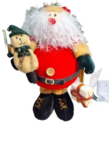 14" CHRISTMAS Santa. W Snowman & Package Wintertime Pastime Vintage Dvg12 Nos - Picture 1 of 11